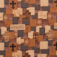Load image into Gallery viewer, Scripture Patches &amp; Crosses Cotton Fabric

