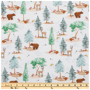 Woodland Critters Calico Cotton Fabric