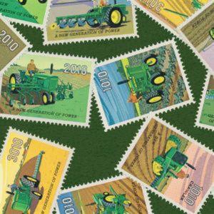 John Deere Stamps Cotton Fabric
