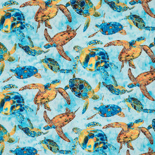 Load image into Gallery viewer, Sea Turtles Cotton Calico Fabric
