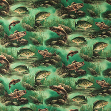 Load image into Gallery viewer, Hautman Scenic Fish Cotton Calico Fabric
