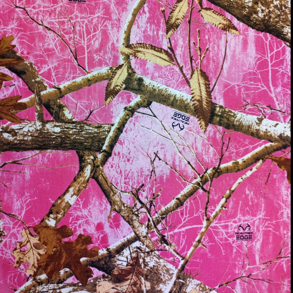 Real Tree Pink Cotton Fabric