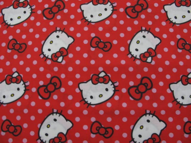 Hello Kitty Polka Dots Cotton Fabric
