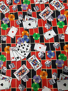 Games Checker Cotton Fabric