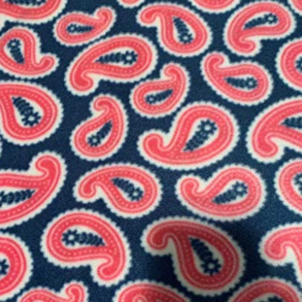 Blue and Pink Design Fleece Fabric