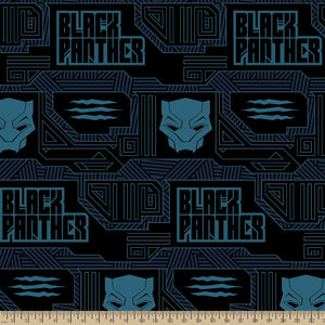 Black Panther Icons Fleece Fabric