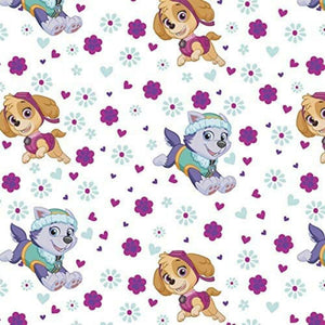 Paw Patrol Everest and Sky Flower Cotton Fabric
