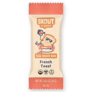 Skout Organic French Toast Real Food Bars for Kids (6 Pack) | Organic Snacks for Kids | Plant-Based Nutrition, | Vegan | Gluten, Dairy, Grain & Soy Free