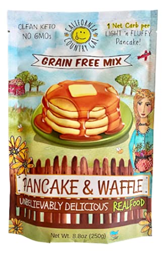 Clean Keto Pancake & Waffle Mix by California Country Gal | 100% Grain Free, Gluten Free, Paleo | 1g net carb per 4