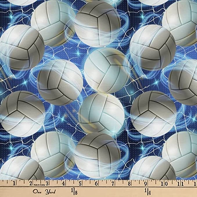 Volleyball Sparkle Cotton Fabric