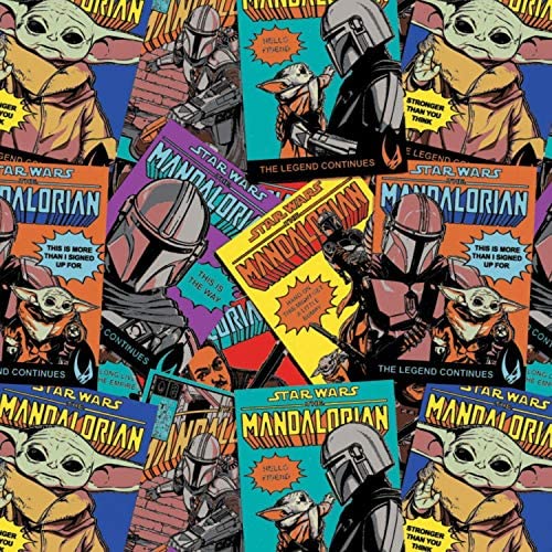 Star Wars Mandalorian Comic Posters Cotton Fabric