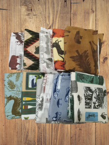 10 Fat Quarters - Assorted Wildlife & Fishing Flannel Fat Quarter Bundle