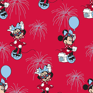 Minnie Mouse Red Patriotic Cotton Fabric