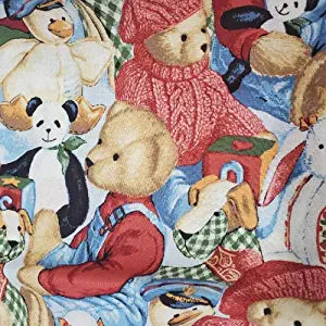 Teddy Bears Packed Cotton Fabric