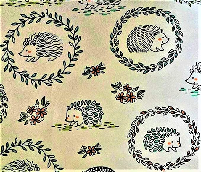 Hedgehog Circles Flannel Fabric