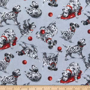 Dalmatians Puppies Flannel Fabric