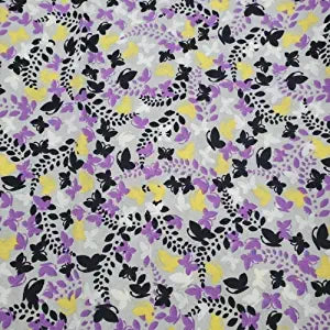 Butterfly Grey Cotton Fabric