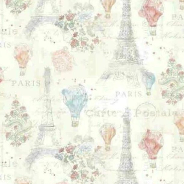 Lighthearted in Paris Eiffel Tower Cotton Fabric