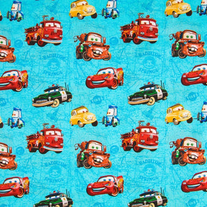 McQueen and Friends Cars Stamps Calico Cotton Fabric