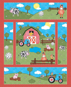 Coloring on The Farm 43/44" Wide Cotton Panel Fabric