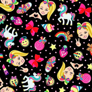 Jojo Toss Rainbow Emoji Cotton Fabric