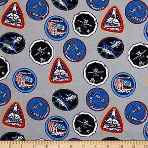 NASA Spaceships Cotton Fabric