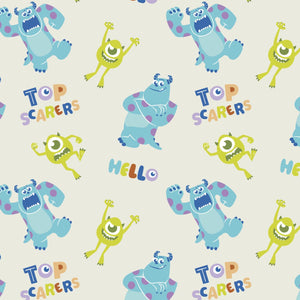 Monsters Inc Monsters Top Scarers Cream Cotton Fabric