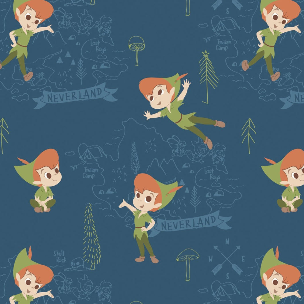 Peter Pan Blue Flannel Fabric