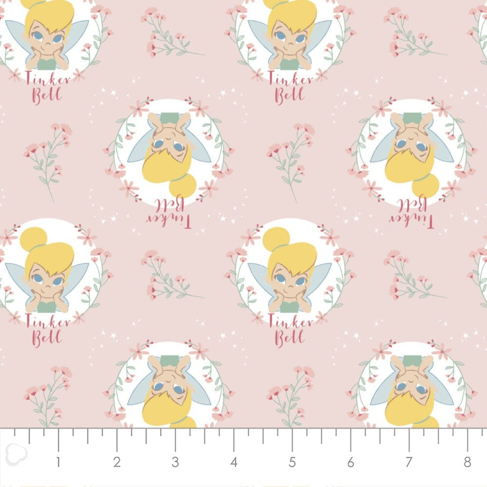 Tinker Bell Pink Flannel Fabric