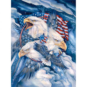Patriotic Military Eagle Panel Cotton Fabric