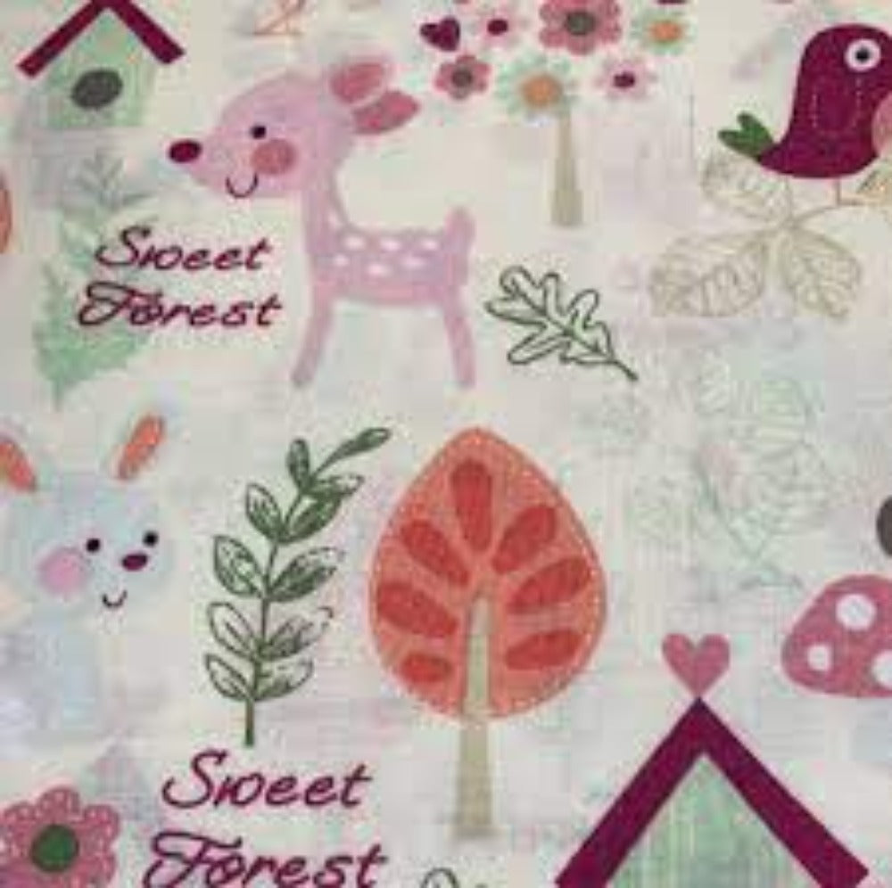 Baby Animals Sweet Forest Cotton Fabric