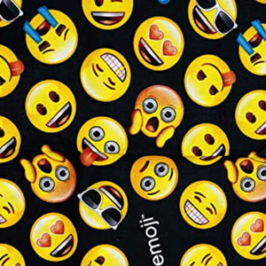 Emoji Black Cotton Fabric