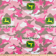 Load image into Gallery viewer, Handmade Valance or Curtain Panel John Deere Camo Pink
