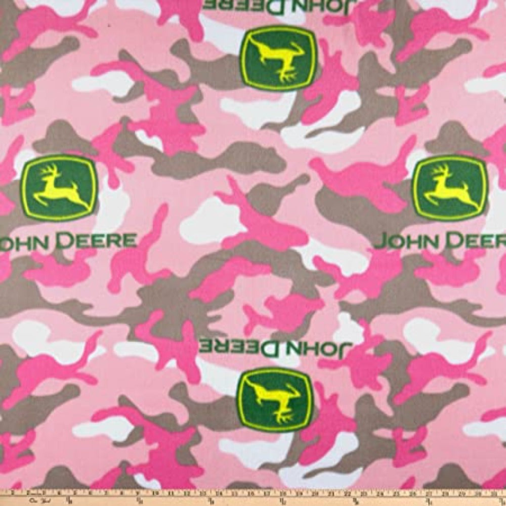 John Deere Camo Pink Cotton Fabric