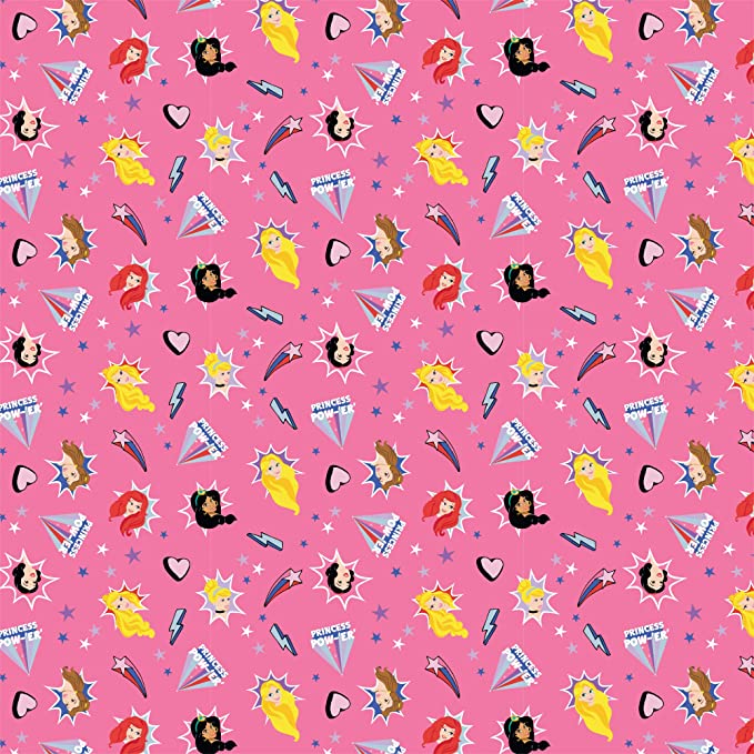 Tossed Princess Burst in Pink Cotton Fabric