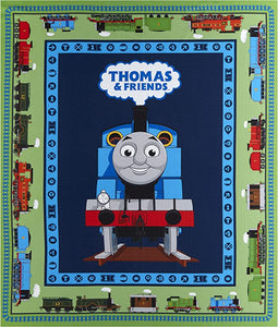 Thomas the Train Green Panel Fabric