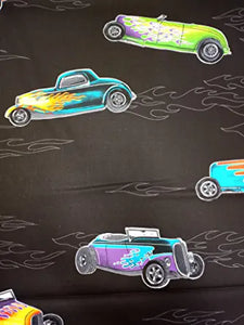 Classic Cars Famous Name Cotton Fabric