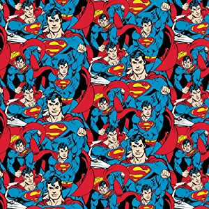 DC Comics Fabric Superman Fabric Crowd in Multi Cotton Fabric