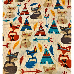 Fox Teepee Flannel Fabric