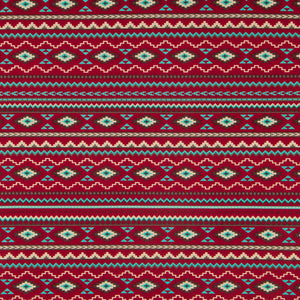 Red Southwest Striped Cotton Calico Fabric