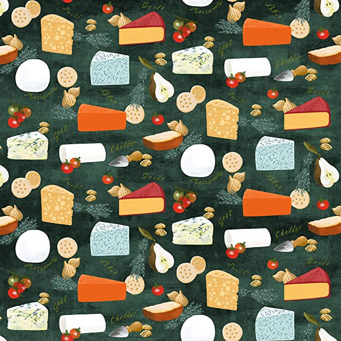 Tossed Cheese Plate Cotton Fabric