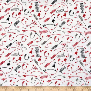 Into The Woods Crazy Arrows Off White Cotton Fabric