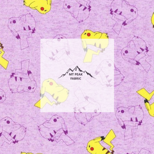 Great for any fan of Pokémon. This 100% cotton fabric is perfect for quilting, apparel, and many other sewing or crafting projects. This print features Pikachu on a purple background. Sold by the yard and half yard increments.