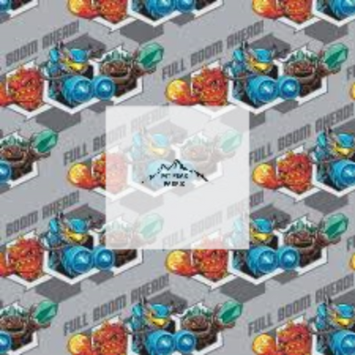Great for any fan of Skylanders. This 100% cotton fabric is perfect for quilting, apparel, and many other sewing or crafting projects. This print features a variety of Skylander characters on a grey background. Sold by the yard and half yard increments.