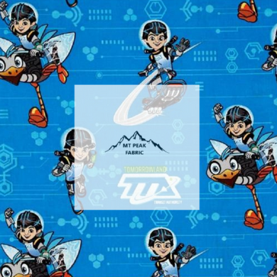 Great for any fan of Miles from Tomorrowland. This 100% cotton fabric is perfect for quilting, apparel, and many other sewing or crafting projects. This print features Miles on a blue background. Sold by the yard and half yard increments.