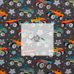 Great for any fan of Monster Trucks. This 100% flannel/cotton fabric is perfect for quilting, apparel, and many other sewing or crafting projects. This print features a variety of monster trucks on a grey background. Sold by the yard and half yard increments.