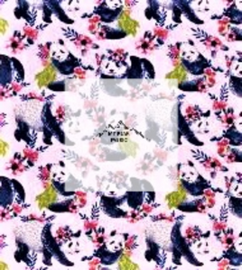 Great for any fan of Pandas. This 100% flannel/cotton fabric is perfect for quilting, apparel, and many other sewing or crafting projects. This print features adorable pandas with flowers on their heads on a pink background. Sold by the yard and half yard increments. 