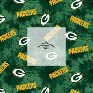 Great for any fan of Green Bay Packers. This 100% flannel/cotton fabric is perfect for quilting, apparel, and many other sewing or crafting projects. This print features "G", "Packers" on a green tie dye background. Sold by the yard and half yard increments.