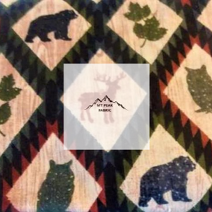 Great for anyone who loves wildlife. This 100% flannel/cotton fabric is perfect for quilting, apparel, and many other sewing or crafting projects. This print features a variety of silhouettes of wildlife in cream colored diamonds on on a colorful background. Sold by the yard and half yard increments.