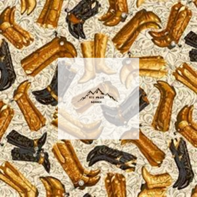 Great for anyone who loves western . This 100% cotton fabric is perfect for quilting, apparel, and many other sewing or crafting projects. This print features a collage of cowboy boots on a tan background. Sold by the yard and half yard increments.